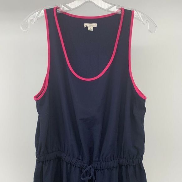 GAP Blue Sleeveless Dress Hot Pink Trim Size S - Picture 2 of 7